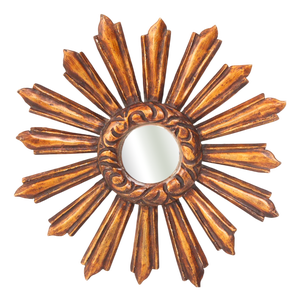Vintage Witch's Eye Convex Floor Mirror in Gilt Wood, 1950s