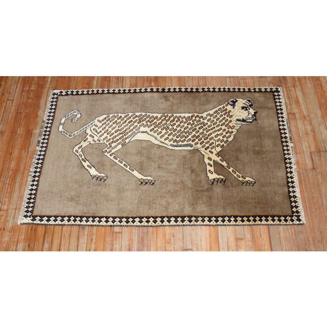 Vintage Zabihi Collection Inspired Cheetah Persian Rug For Sale - Image 11 of 12