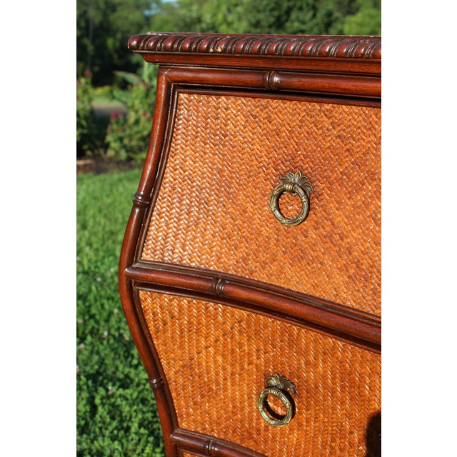 Ethan Allen Faux Bamboo and Rattan Chest of Drawers For Sale - Image 12 of 18