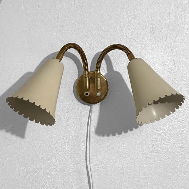 Vintage 8661 Wall Lamp in Brass and Steel from Böhlmarks, Sweden, 1940s For Sale - Image 14 of 14