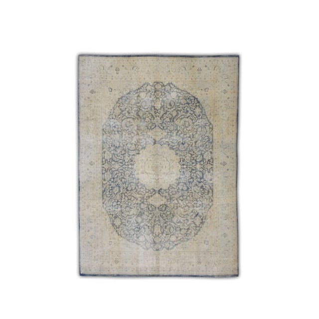 Textile 1960s Vintage Gray & Beige Rug For Sale - Image 7 of 7