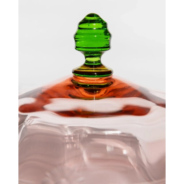 This delicate vintage glass covered dish from 1930s Italy is a beautiful example of early 20th-century craftsmanship....