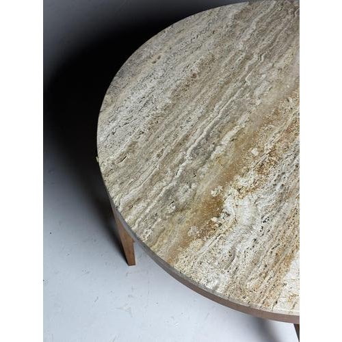 Travertine Coffee Table with Marble Top For Sale - Image 12 of 16