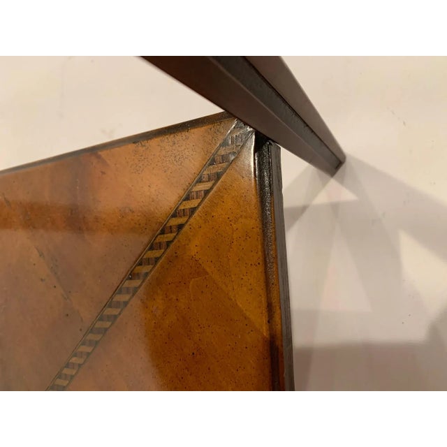 Wood Round Fruitwood Side Table With Inset Marble Top For Sale - Image 7 of 12