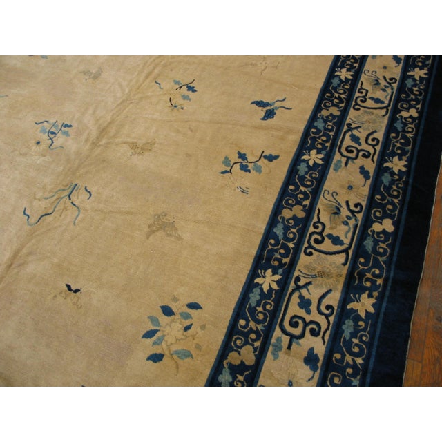 Splendid White Ivory Color With Medallion Crest Pattern Antique Chinese Peking Rug For Sale In New York - Image 6 of 6