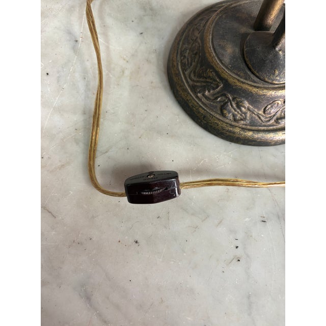 1920s Bronze Woman Figure Globe Light Lamp For Sale - Image 9 of 9