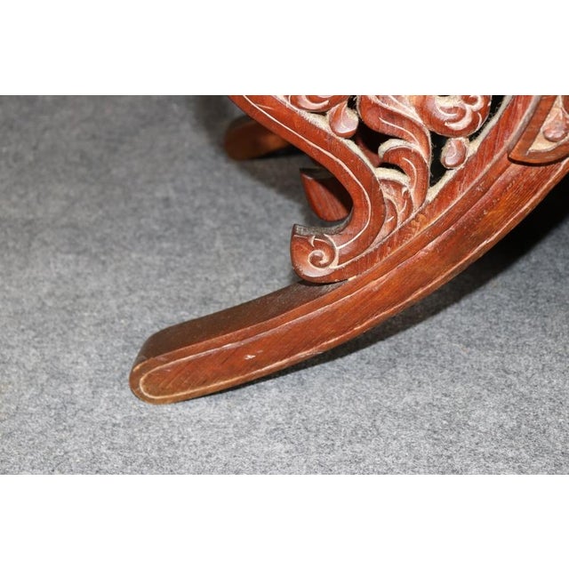 1960's Chinoiserie Style Carved Savonarola Chair For Sale - Image 9 of 10