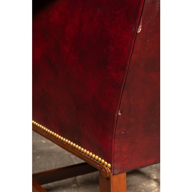 Vintage Burgundy Tufted Leather Chesterfield Club Chair For Sale - Image 17 of 18