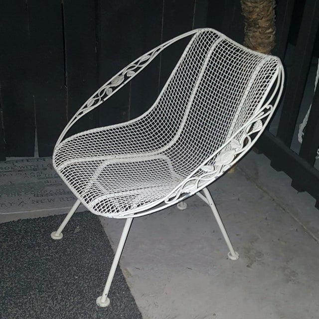 Russell Woodard Wrought Iron Sculptura Chair Chantilly Rose Edition Chairish