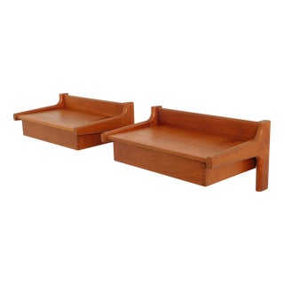Danish Floating Bedside Tables in Teak, Set of 2 For Sale