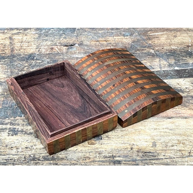 Vintage Brass Band Box For Sale - Image 9 of 12