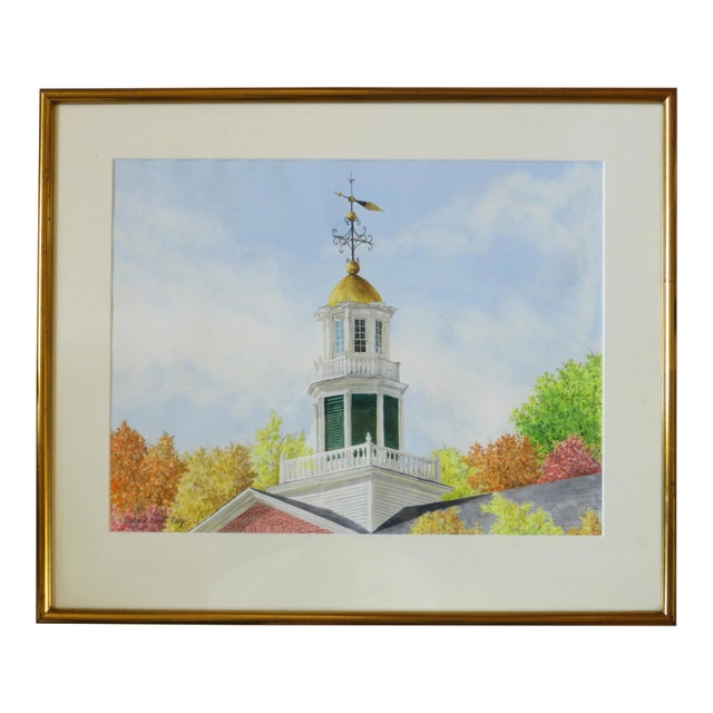 Barbara Ernst Prey Watercolor Painting, Griffin Hall, Williams College For Sale