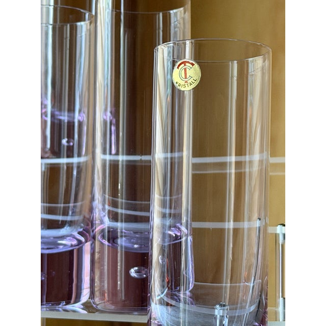 1960s Mid-Century Modern West German Alexandrite Glass Highball Glasses by TC Kristall, 1960, Set of 5 For Sale - Image 5 of 15