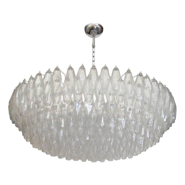 21st Century Clear Murano Poliedri Chandelier or Flush Mount by Fabio LTD For Sale