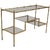 Mid-Century Modern Italian Faux Bamboo Gilt Metal Console With Smoked Glass For Sale