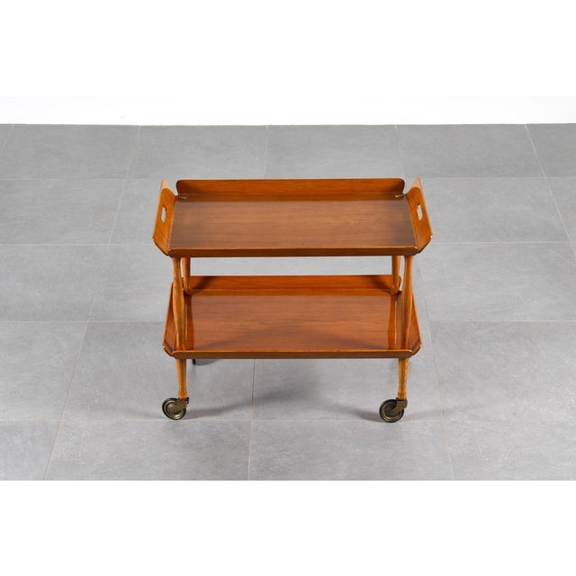 Vintage Italian Serving Cart in Bent Plywood, 1950s For Sale - Image 6 of 18
