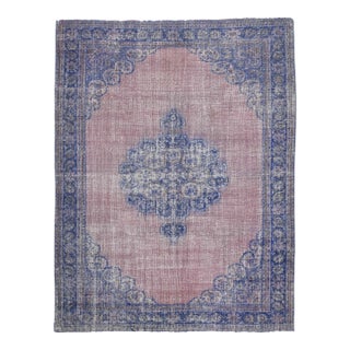 1970s Vintage Persian Handmade Wool Cotton Area Rug For Sale
