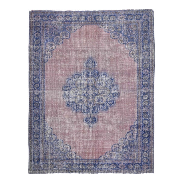 1970s Vintage Persian Handmade Wool Cotton Area Rug For Sale