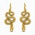 Massive Snake Earrings With Citrines in Opened Mouth, Pair For Sale - Image 6 of 9