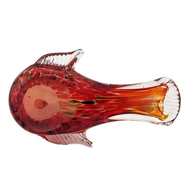 Hand Blown Murano Glass Bird Red Millefiore Style - Paper Weight For Sale - Image 4 of 4
