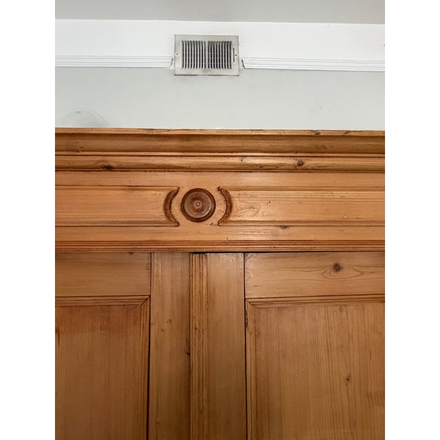 Wood Antique German Pine Armoire For Sale - Image 7 of 7