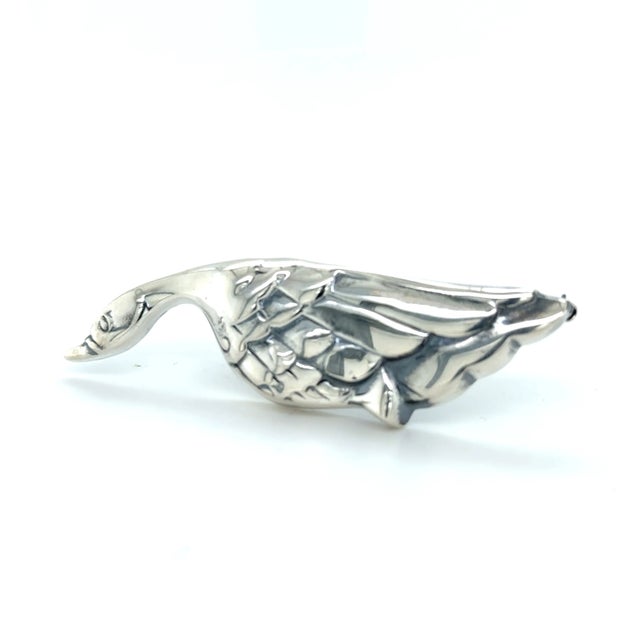 Silver Tiffany & Co Goose Brooch Sterling Silver Estate For Sale - Image 8 of 9