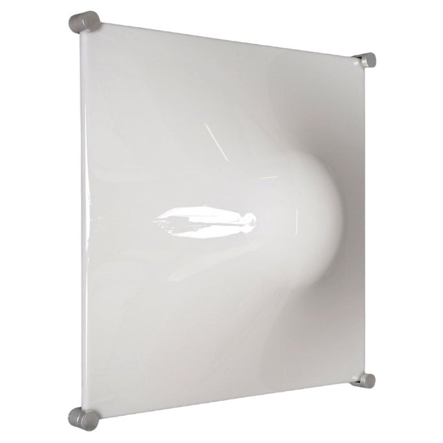 Bolla Lamp in White Acrylic Glass by Elio Martinelli for Martinelli Luce, Italy, 1960s For Sale