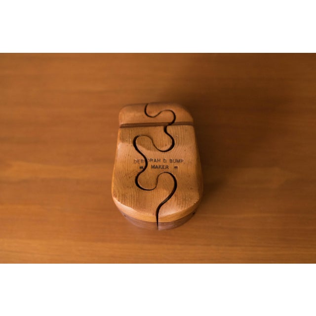 Brown Vintage Abstract Handcrafted Solid Wood Hippo Puzzle Sculpture by Deborah Bump For Sale - Image 8 of 11