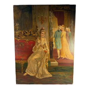 Antique, French Oil on Canvas, Painting, Signed