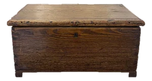 Primitive Wooden Keepsake Box – Ralph Lauren Farmhouse Style Rustic Chest, Early 20th Century Patina