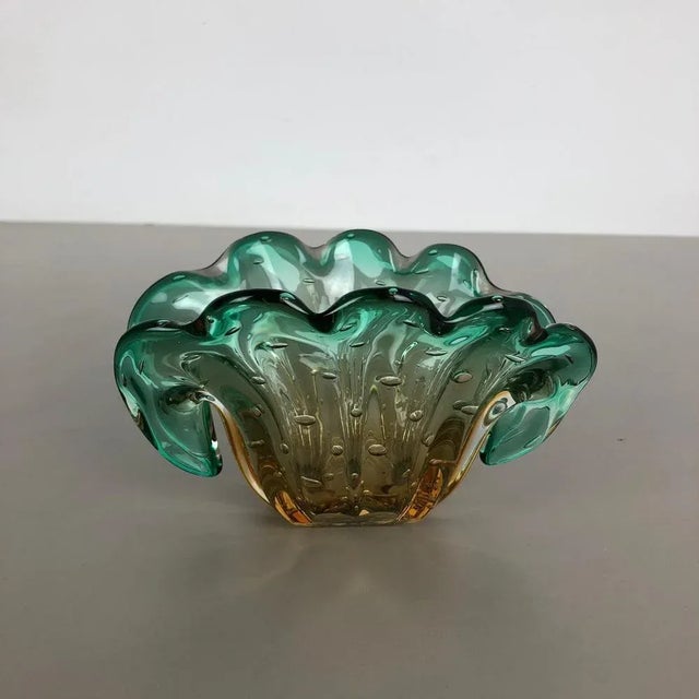 Bubble Murano Glass Shell Bowl Vase by Seguso Bullicante, Italy, 1970s For Sale - Image 6 of 18