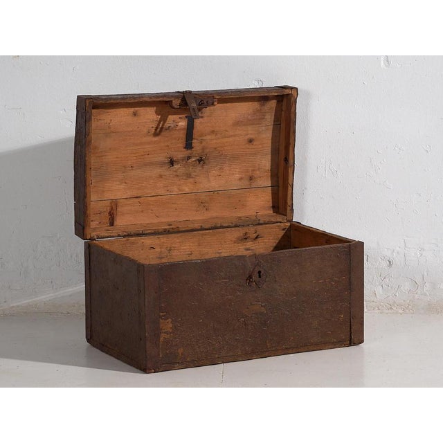 Wood Vintage Chest with Metal Structure, 1920 For Sale - Image 7 of 14