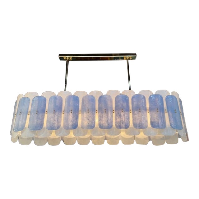 Large-Scale Two-Tone Murano Glass Oval Chandelier For Sale