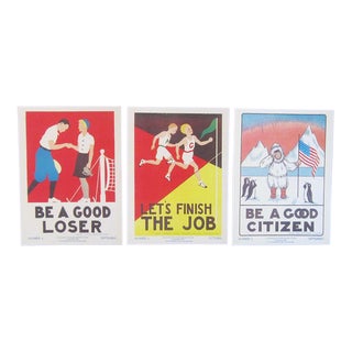 Grade School Citizenship Guide Prints - Set of 3 Unframed For Sale