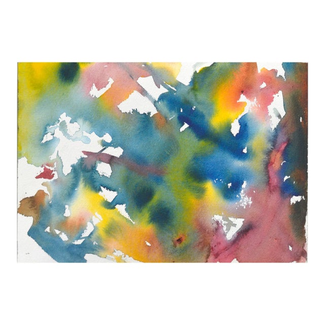 Paper Vintage Tie Dye Abstract Watercolor by Les Anderson For Sale - Image 7 of 7