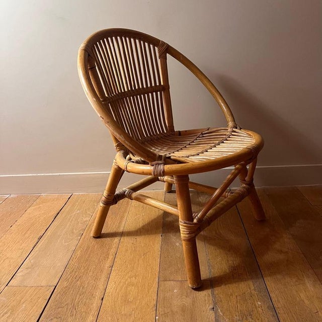 Vintage Bamboo Childrens Chair For Sale - Image 6 of 8