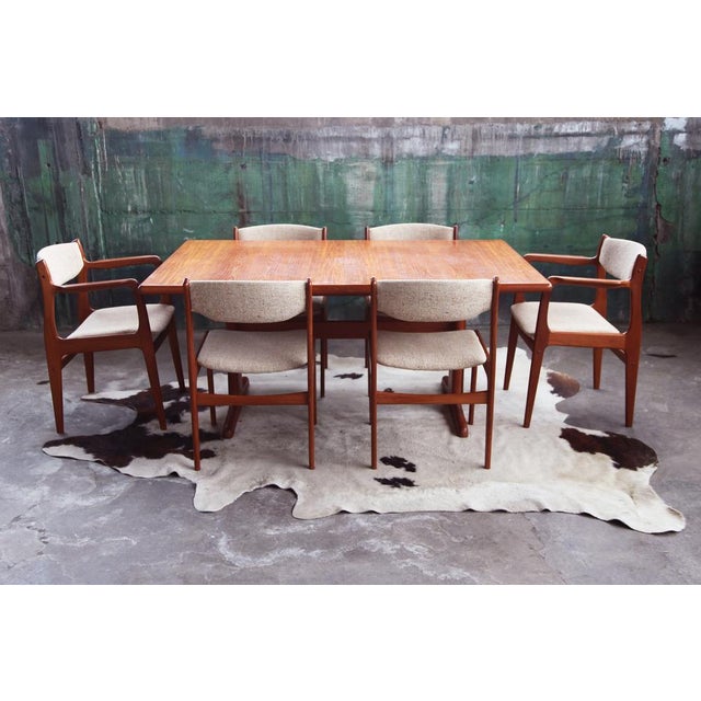 Vintage Danish Teak Dining Table and Chairs, 1970s, Set of 7 For Sale - Image 14 of 14