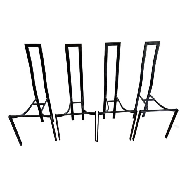 1980s Postmodern Italian Dining Chair Frames by Maurizio Cattelan, 1980s, Set of 4 For Sale