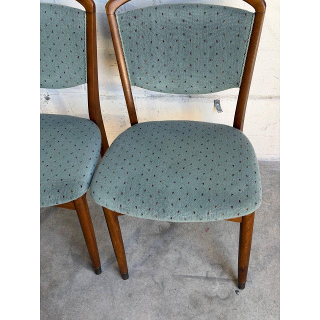 Mid-Century Modern Vintage Danish Teak Dining Chairs Set of 2 Mid Century Modern Upholstered Chairs For Sale - Image 3 of 10