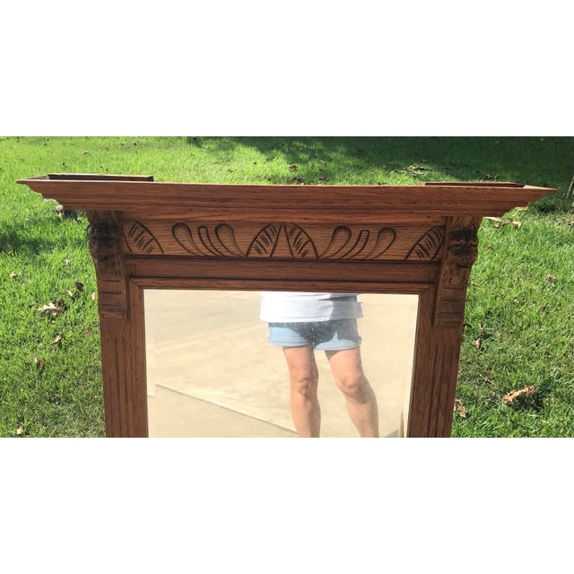 Early 20th Century Antique Belgium Carved Wood Frame Pier Mirror For Sale - Image 5 of 9