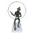 Signed Gustavo Gutierrez Bronze Harlequin Musician Sculpture on Marble Base, Edition 7/10 For Sale