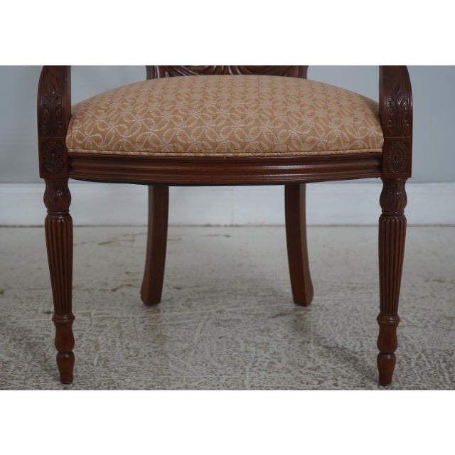 Set of 6 Hickory Chair Mahogany Open Armchairs For Sale - Image 11 of 17