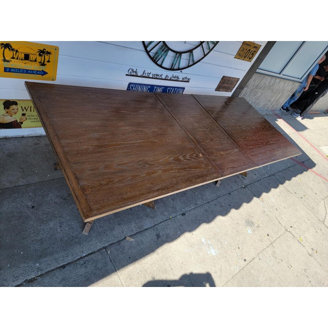 Modern Long Oak Wood Dining Table. For Sale - Image 15 of 18