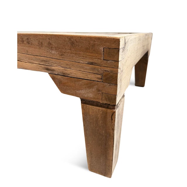 Tan Contemporary Coastal Outdoor Teak Lounge Chair For Sale - Image 8 of 8