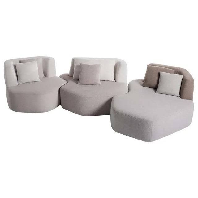 Set of 3 pierre modules by Plumbum Dimensions: 181" x 16.43" x H 31.50" Materials: Upholstered with Holland and Sherry...