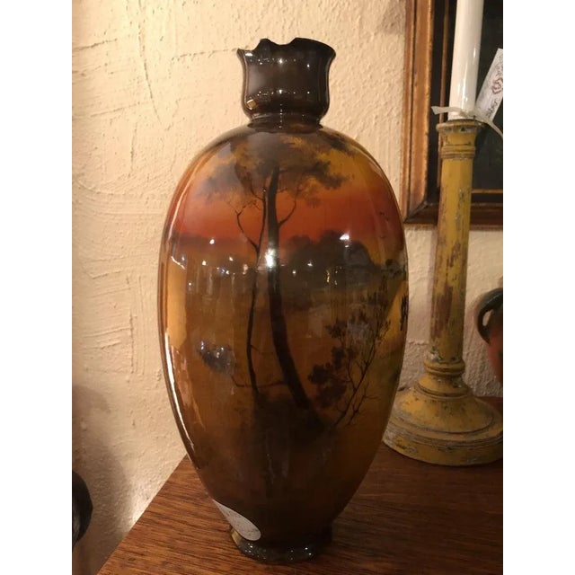 Royal Doulton Hand Painted Glazed Vase possibly hand painted by by H. Morrey. Early 20th century with amazing hand painted...