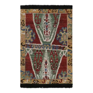 Rug & Kilim’s Caucasian Tribal Rug in Red With Geometric Patterns