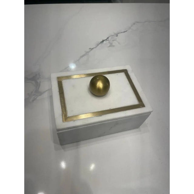 Transitional Modern Marble Trinket Box For Sale - Image 4 of 8