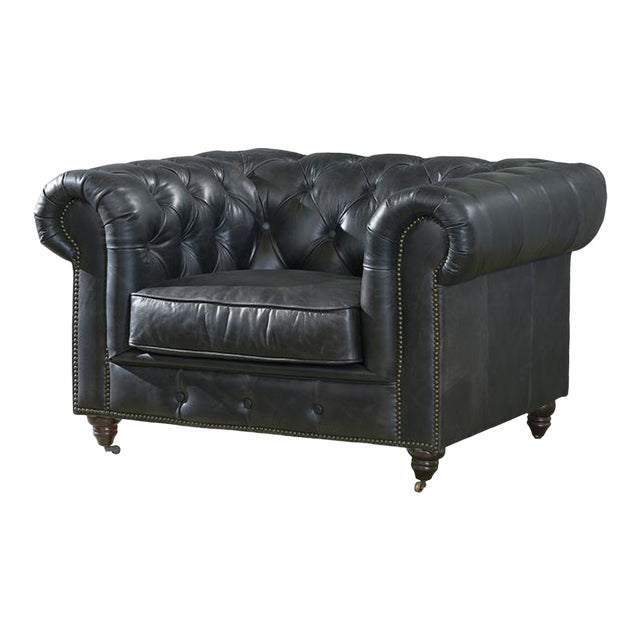 Duplicate Crafters and Weavers Century Chesterfield Arm Chair For Sale