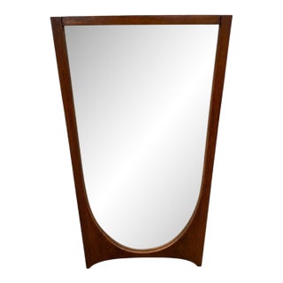 Mid-Century Modern Broyhill Brasilia Sculpted Walnut Mirror For Sale